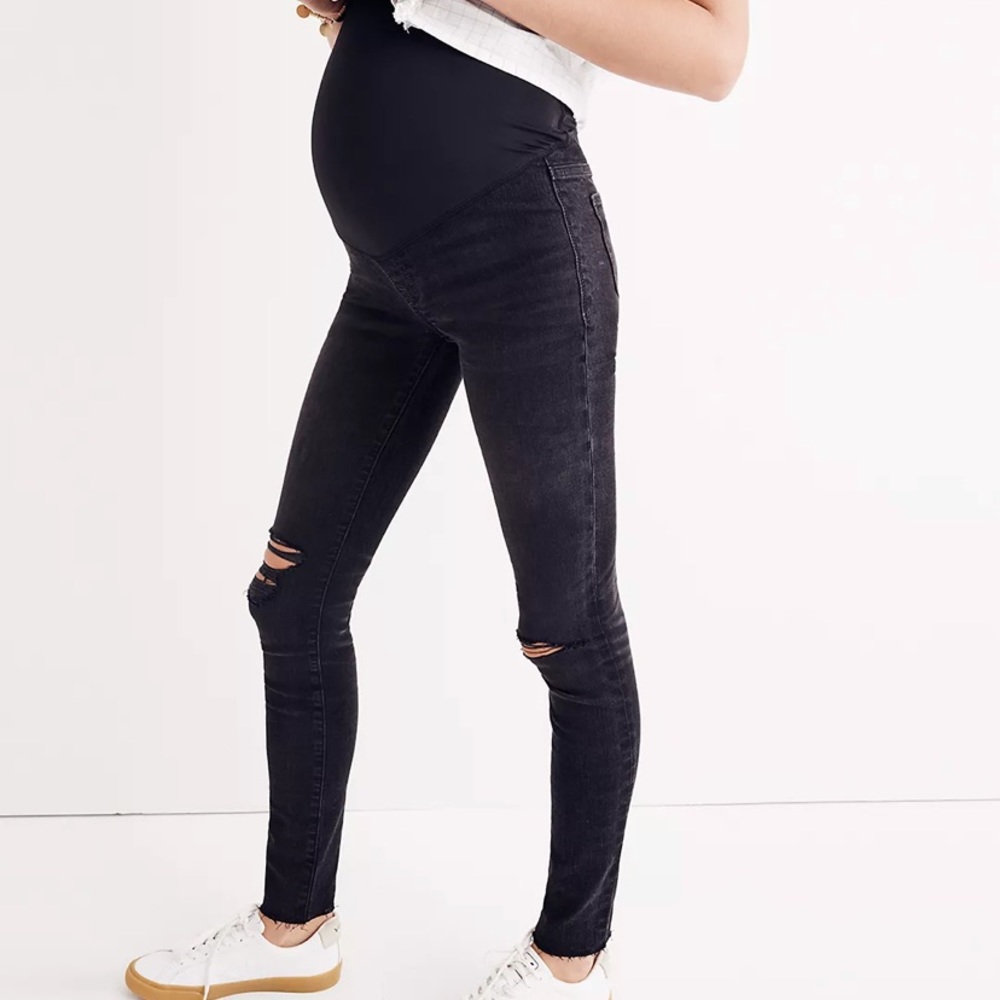 Madewell Maternity Over-the-Belly Skinny Jeans in Black Sea